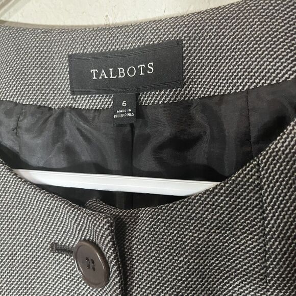 Talbots Womens Blazer Jacket Brown Taupe Four Button Career Sz 6 - Picture 4 of 9